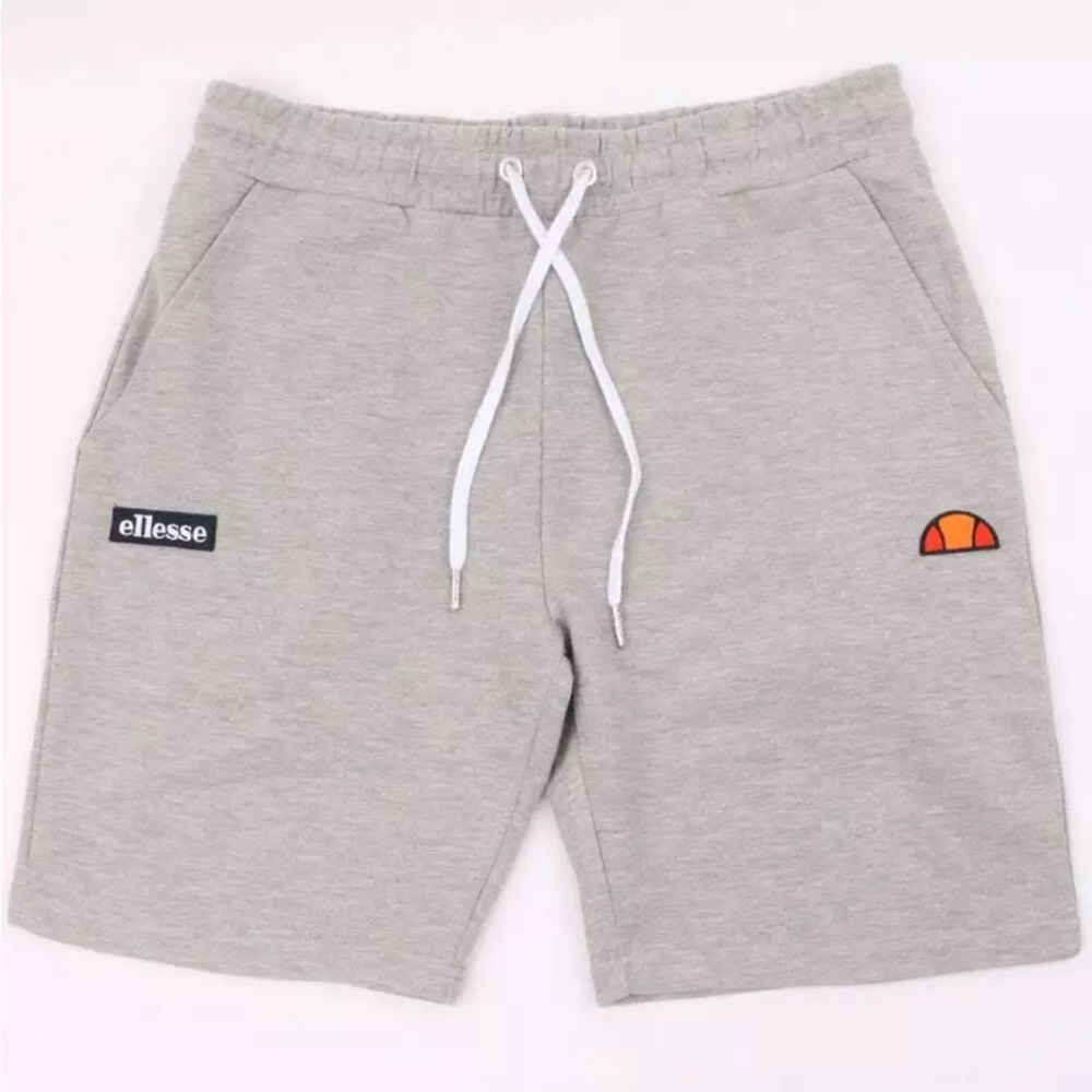 Ellesse Sweat Shorts in Grey Marl - cotton fleece shorts, pockets, casual